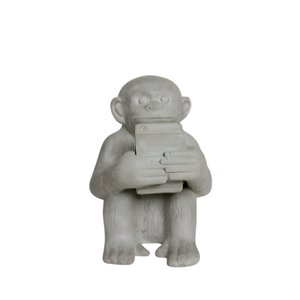 Concrete Monkey Figurine – Holding Plaque/Board