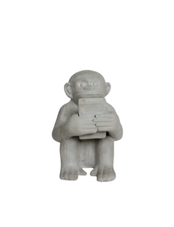 Concrete Monkey Figurine – Holding Plaque/Board