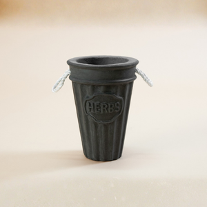 “HERBS” Bucket Planter with Side Handles