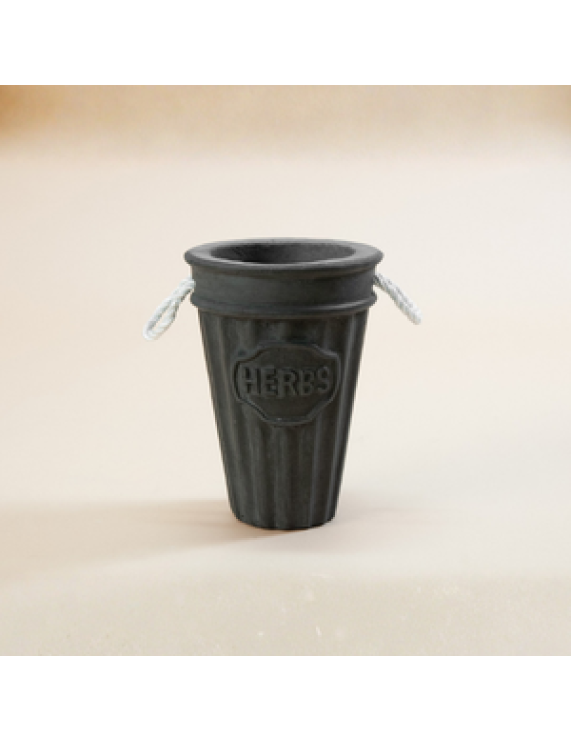 “HERBS” Bucket Planter with Side Handles