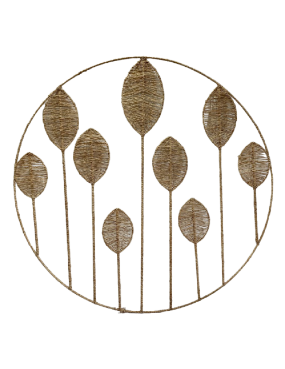 Leaf Shape Jute Wall Hanging Wall Art, Decor