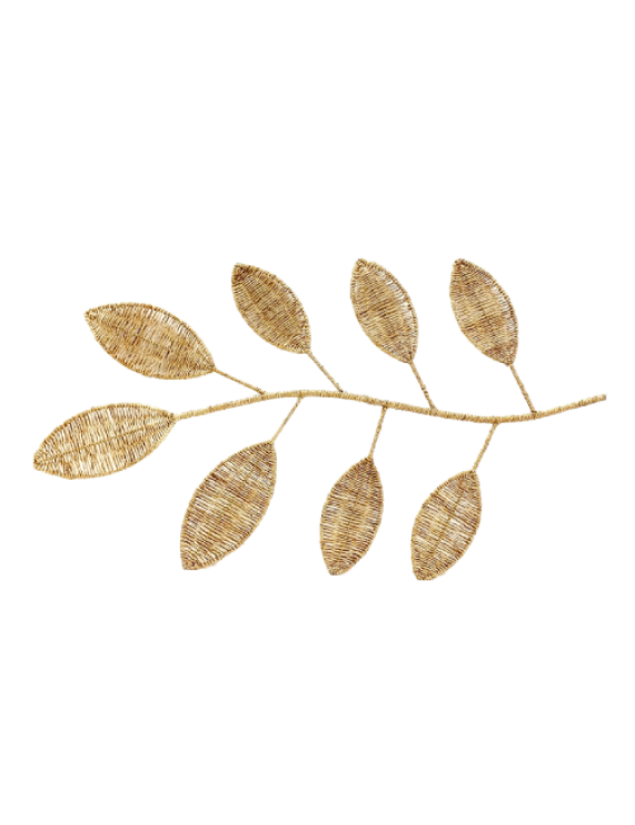 Jute Leaf Branch Home Decor, Wall Art