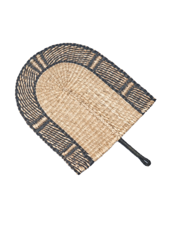 Patterned Seagrass Fan Wall Hanging Decor