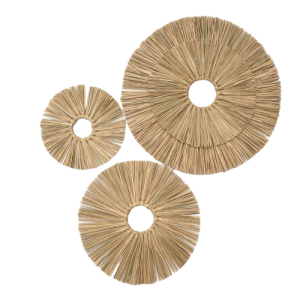 Seagrass Plate Wall Hanging Decor, Art Set