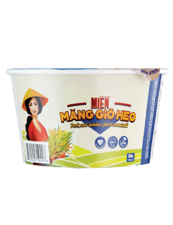 Instant Glass Noodles Bamboo Shoot and Artificial Pork Flavor-Bowl