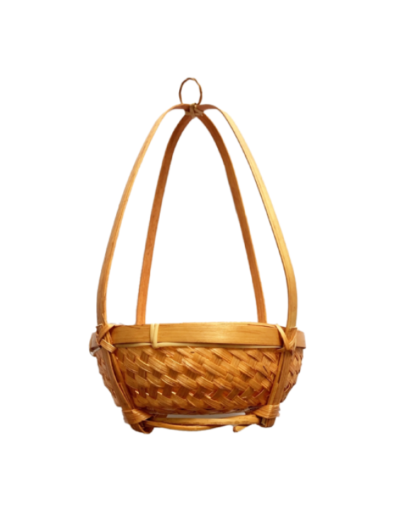 Bamboo Flower Basket Portable Fruit Holder