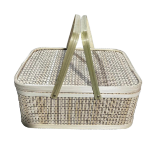 Bamboo Storage Basket Woven Gift Box With Lid