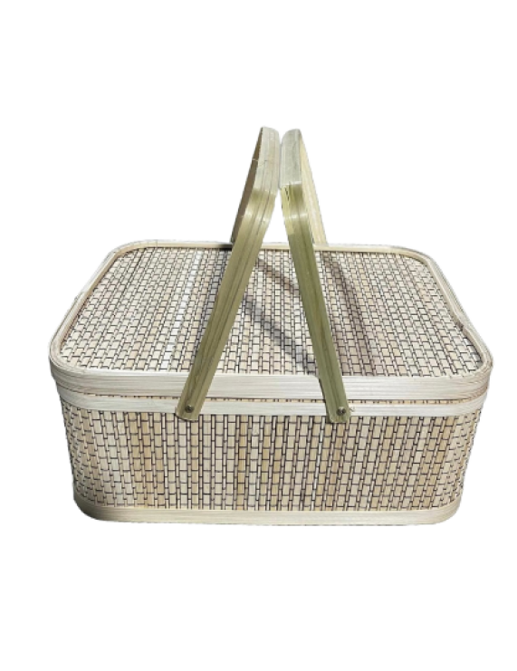 Bamboo Storage Basket Woven Gift Box With Lid