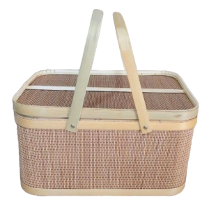 Bamboo Storage Basket Woven Gift Box With Lid