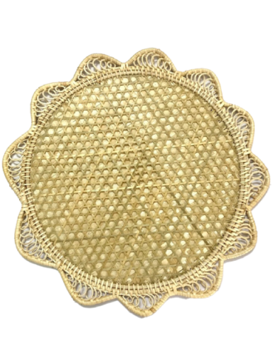 Flower Bamboo Rattan Placemat (3 Layers)