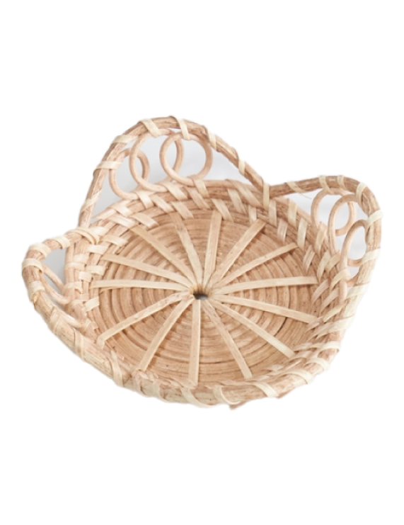 Flower Woven Wicker Rattan Coaster, Cup Mat