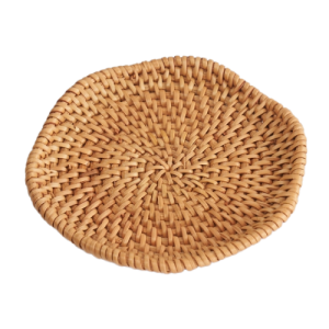 Flower Woven Wicker Rattan Coaster, Cup Mat