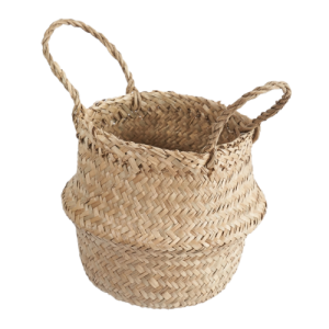 Foldable Woven Seagrass Laundry- Storage Basket