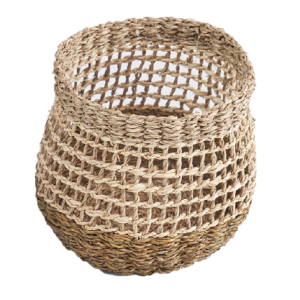 Loose Woven Round Seagrass Storage Basket