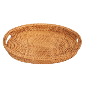 Oval Wicker Woven Rattan Serving Storage Tray