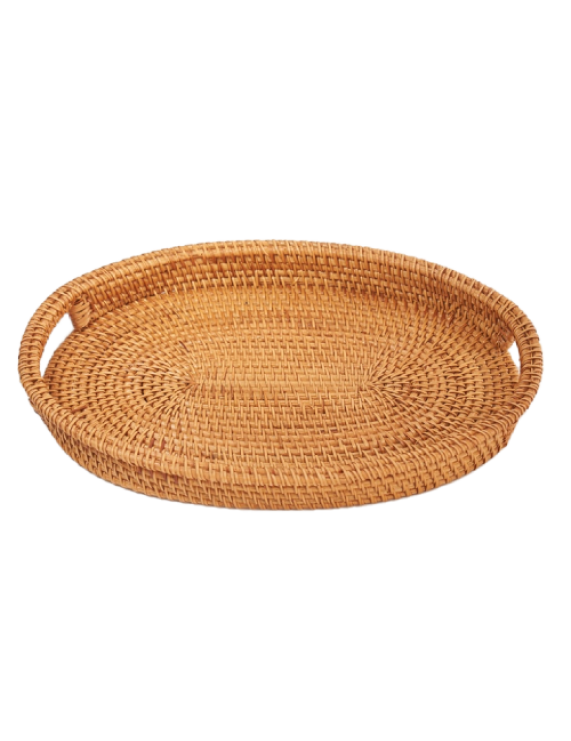 Oval Wicker Woven Rattan Serving Storage Tray