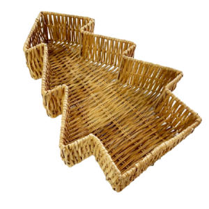 Pine Tree Wicker Rattan Woven Storage Tray