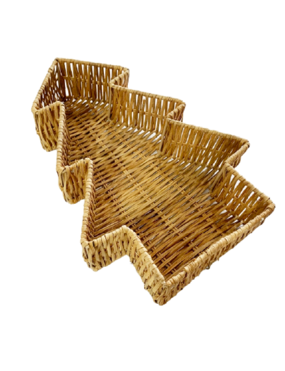 Pine Tree Wicker Rattan Woven Storage Tray