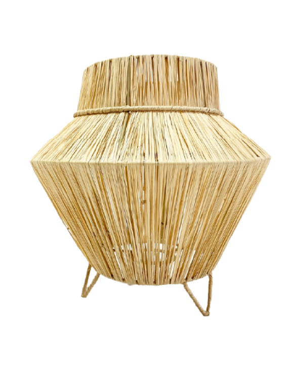 Raffia Palm Table, Floor Lamp Home Decor