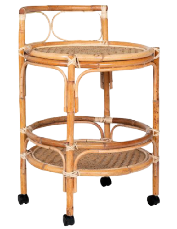 Rattan Bar Cart / Bar Trolley
