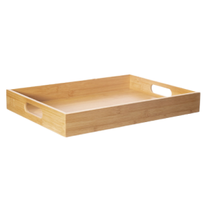 Rectangular Spun Bamboo Serving, Storage Tray