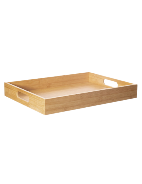 Rectangular Spun Bamboo Serving, Storage Tray