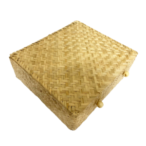 Ribbon-tied Seagrass Storage Gift Box with Lid