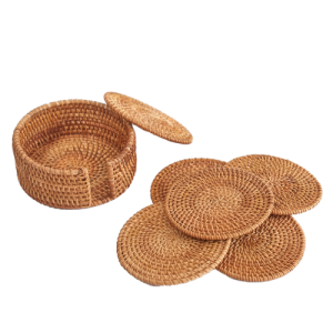  Round Bamboo Storage Rack with Coasters