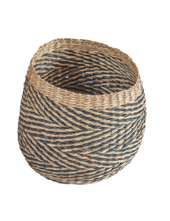 Round Handwoven Seagrass Storage Basket Set