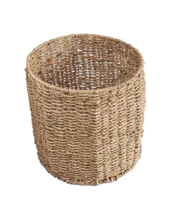 Round Handwoven Seagrass Storage Basket Set