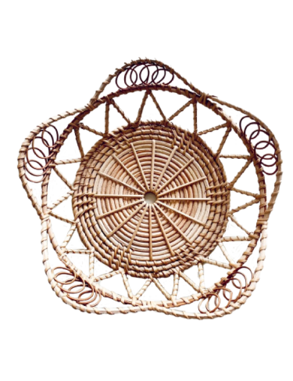 Round Petal Bamboo Fruit Bowl