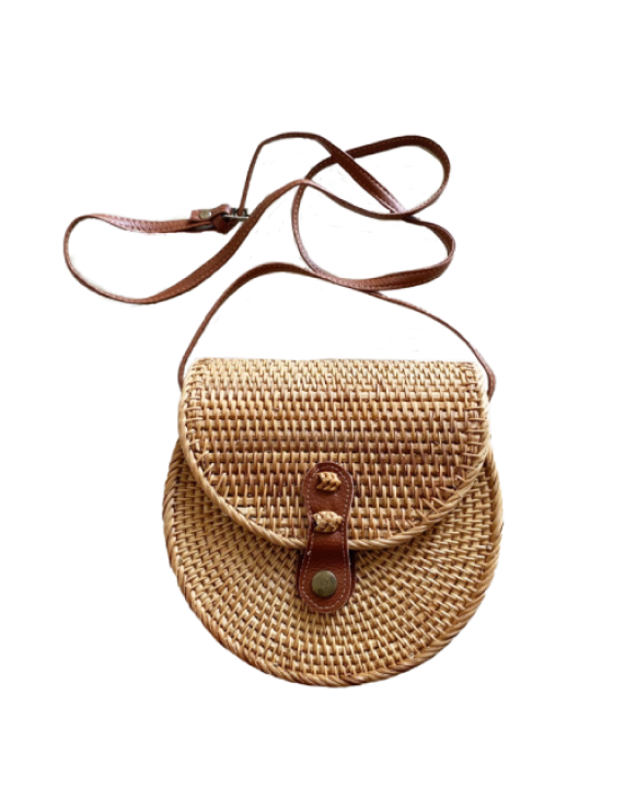 Wicker Woven Rattan Fashion Crossbody Bag
