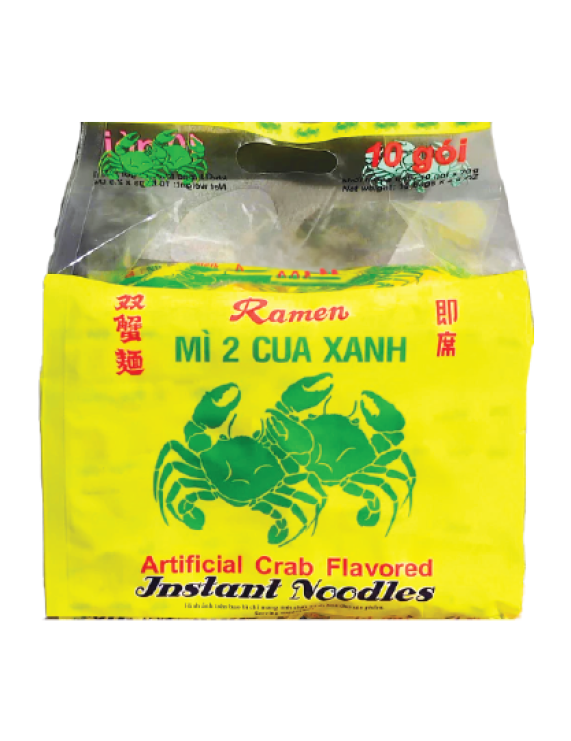 Instant Ramen Noodles Artificial Green Crab Flavor