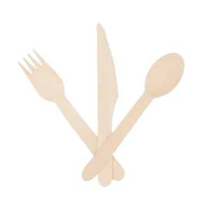 Natural Wood Knife, Spoon, Fork