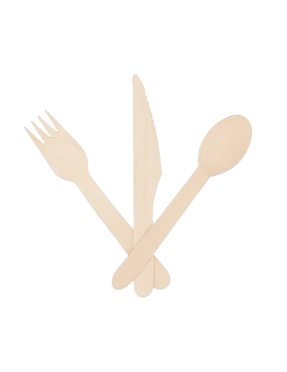 Natural Wood Knife, Spoon, Fork