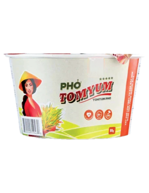 Instant Pho Rice Noodles Artificial Tom Yum Flavor-Bowl