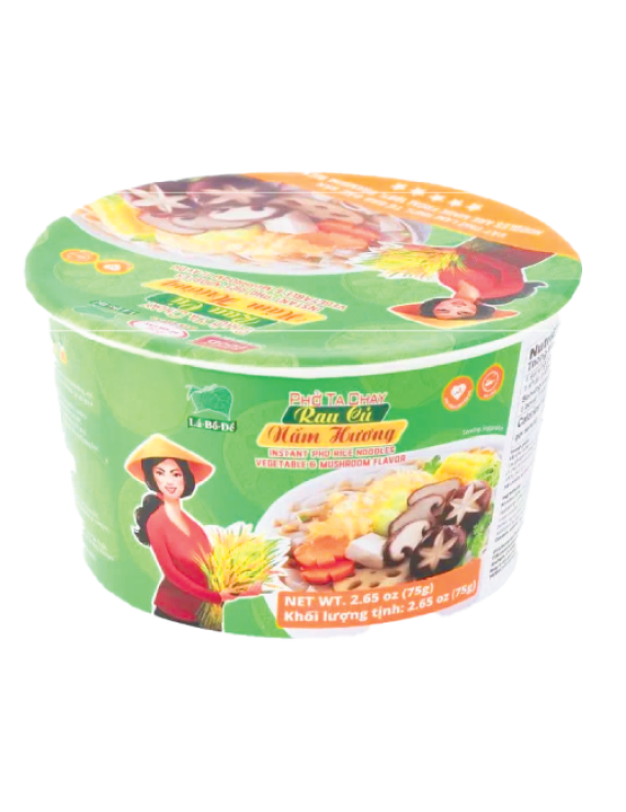 Instant Pho Rice Noodles Vegetable & Mushroom Flavor-Bowl