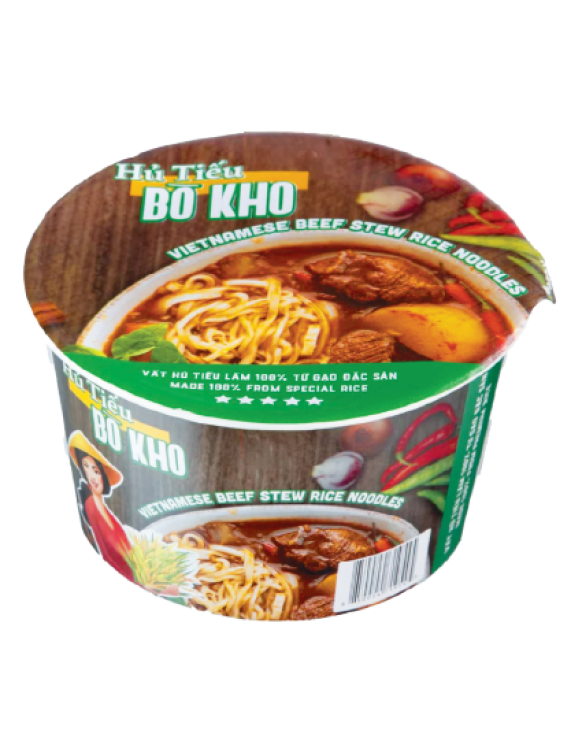 Instant Rice Noodles Artificial Beef Stew Flavor-Bowl